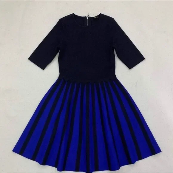 Ted Baker London Salyee Ribbed Scalloped Trim Knit Skater Dress NWOT S - Picture 8 of 9